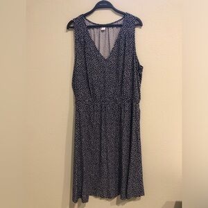 Old Navy Navy Blue and White Polka Dot Dress